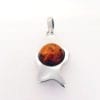 Hand-Crafted Cognac Amber Set In Sterling Silver Pendant - Image 2
