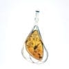 Hand-Crafted Cognac Amber Set In Sterling Silver Pendant