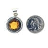 Hand-Crafted Natural Amber Cameo Set In Sterling Silver Pendant - Image 3