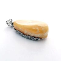 Hand-Crafted Butterscotch Amber Set In Sterling Silver Pendant