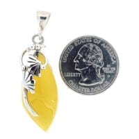 Hand-Crafted Butterscotch Amber Set In Sterling Silver Pendant