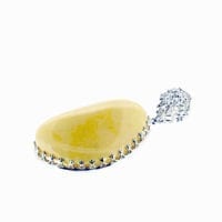 Hand-Crafted Butterscotch Amber Set In Sterling Silver Pendant