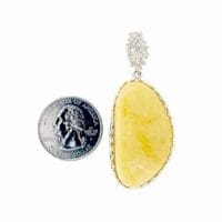 Hand-Crafted Butterscotch Amber Set In Sterling Silver Pendant