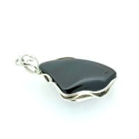 Hand-Crafted Cherry Amber Set In Sterling Silver Pendant