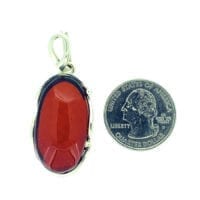 Hand-Crafted Cherry Amber Set In Sterling Silver Pendant