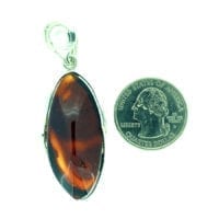 Hand-Crafted Cherry Amber Set In Sterling Silver Pendant