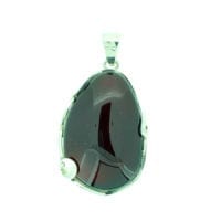 Hand-Crafted Cherry Amber Set In Sterling Silver Pendant