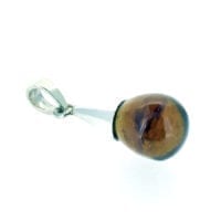 Hand-Crafted Cherry Amber Set In Sterling Silver Pendant