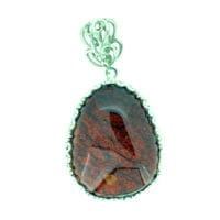 Hand-Crafted Cherry Amber Set In Sterling Silver Pendant