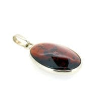 Hand-Crafted Cherry Amber Set In Sterling Silver Pendant