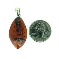 Hand-Crafted Cherry Amber Set In Sterling Silver Pendant