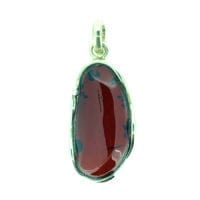 Hand-Crafted Cherry Amber Set In Sterling Silver Pendant
