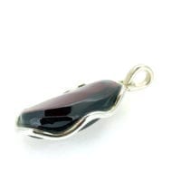 Hand-Crafted Cherry Amber Set In Sterling Silver Pendant