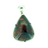 Hand-Crafted Cherry Amber Set In Sterling Silver Pendant