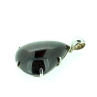Hand-Crafted Cherry Amber Set In Sterling Silver Pendant