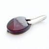 Fancy Flat-Cut Cherry Amber Set In Sterling Silver Pendant - Image 2