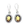 Elegant Hand-Crafted Amber Cameo Dangling Earrings - Image 2