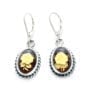 Elegant Hand-Crafted Amber Cameo Dangling Earrings