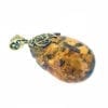 Elegant Hand-Crafted Cognac Amber Set In Vermeil Pendant - Image 2