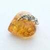 Hand-Crafted Heart Shape Cognac Amber Set In Sterling Silver Pendant - Image 2