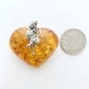 Hand-Crafted Heart Shape Cognac Amber Set In Sterling Silver Pendant - Image 4