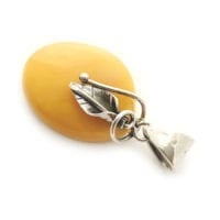 Hand-Crafted Butterscotch Amber Set In Sterling Silver Pendant