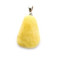 Hand-Crafted Butterscotch Amber Set In Sterling Silver Pendant