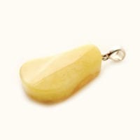 Hand-Crafted Butterscotch Amber Set In Sterling Silver Pendant