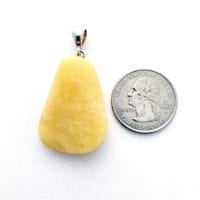 Hand-Crafted Butterscotch Amber Set In Sterling Silver Pendant