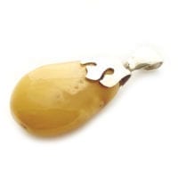 Hand-Crafted Butterscotch Amber Set In Sterling Silver Pendant