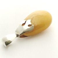 Hand-Crafted Butterscotch Amber Set In Sterling Silver Pendant