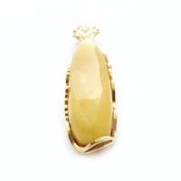 Hand-crafted Natural Butterscotch Amber Set In Vermeil Pendant