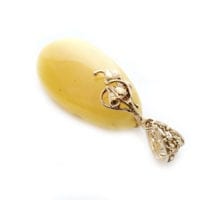 Hand-crafted Natural Butterscotch Amber Set In Vermeil Pendant