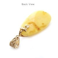 Hand-crafted Natural Butterscotch Amber Set In Vermeil Pendant