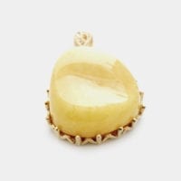 Hand-crafted Natural Butterscotch Amber Set In Vermeil Pendant