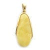 Hand-crafted Natural Butterscotch Amber Set In Vermeil Pendant
