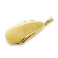 Hand-crafted Natural Butterscotch Amber Set In Vermeil Pendant