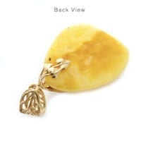 Hand-crafted Natural Butterscotch Amber Set In Vermeil Pendant