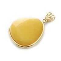 Hand-crafted Natural Butterscotch Amber Set In Vermeil Pendant