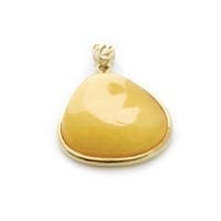 Hand-crafted Natural Butterscotch Amber Set In Vermeil Pendant