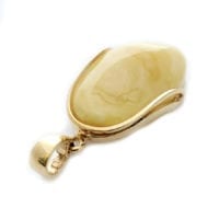 Hand-crafted Natural Butterscotch Amber Set In Vermeil Pendant
