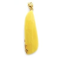 Hand-crafted Natural Butterscotch Amber Set In Vermeil Pendant