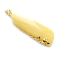 Hand-crafted Natural Butterscotch Amber Set In Vermeil Pendant