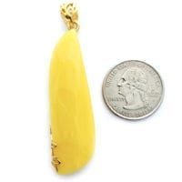 Hand-crafted Natural Butterscotch Amber Set In Vermeil Pendant