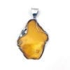 Large Hand-Crafted Butterscotch Amber Set In Sterling Silver Pendant - Image 2