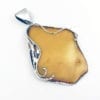 Large Hand-Crafted Butterscotch Amber Set In Sterling Silver Pendant - Image 3