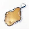 Large Hand-Crafted Butterscotch Amber Set In Sterling Silver Pendant - Image 4