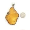 Large Hand-Crafted Butterscotch Amber Set In Sterling Silver Pendant