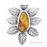 Hand-Crafted Butterscotch Amber Set In Sterling Silver Pendant