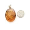Large Hand-Crafted Cognac Amber Set In Sterling Silver Pendant - Image 4